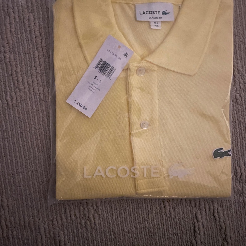 Lacoste Men's Yellow Polo Shirt